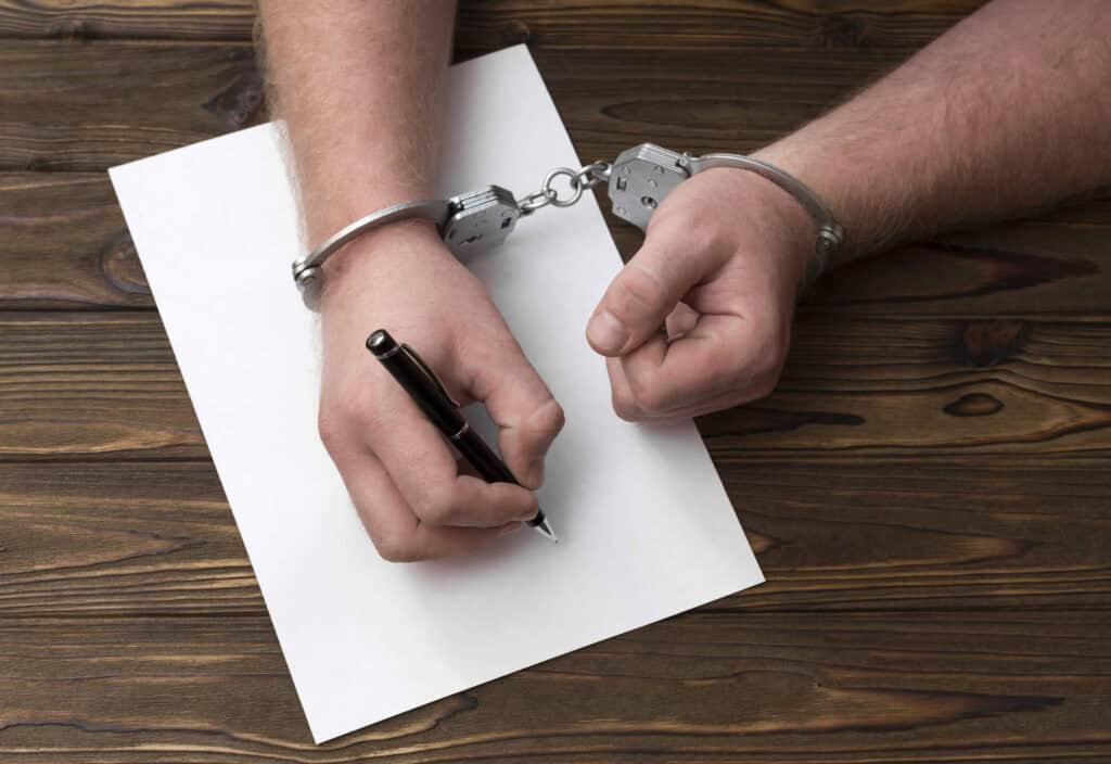 Emotional client receives legal support at Lipp Law LLC office in Las Vegas NV while facing a potential court confession