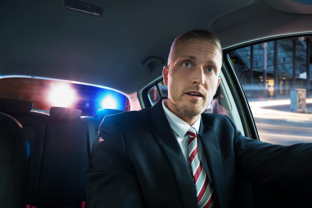 A vehicle stopped during a routine traffic stop with Lipp Law LLC offering legal advice in Las Vegas NV